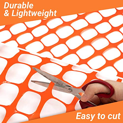 DOEWORKS Plastic Safety Fence, 4 ft x 100 ft Barrier Netting, Orange - color: Orange