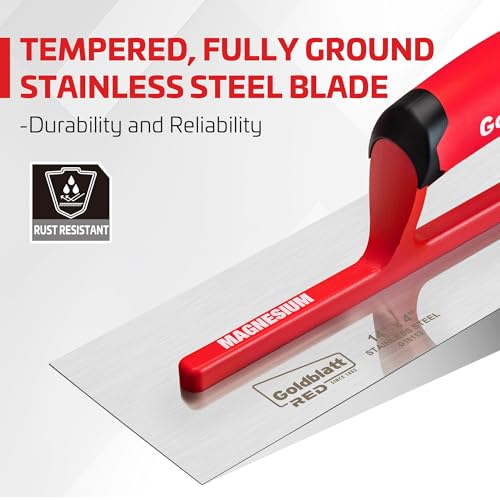 Goldblatt RED 14" x 4" Stainless Steel Finishing Trowel - size: 14" SS