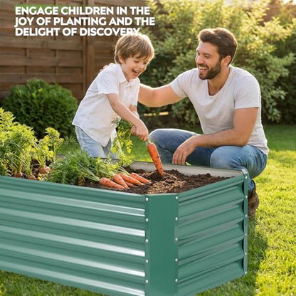 Raised Garden Bed Kit 6x2x1.4ft, Metal Planter Boxes Outdoor, Green - color: Lotusgreen, size: 6x2x1.4ft