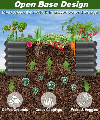 3x3x1ft Raised Garden Bed Kit for Outdoors, Rustproof PP Raised Planter Box, Large Garden Box Flower Bed with Press-Fit Assembly, Gardening Containers for Vegetables Flowers Herbs, Balck - size: 3 × 3 × 1 FT