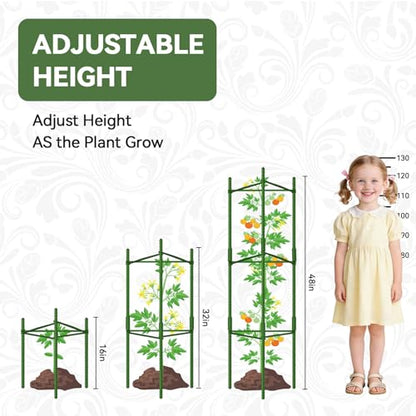 Halatool 6 Pack Tomato Cages for Garden, Up to 48in (4FT) Trellis - color: 6 Pack, size: 48 Inches