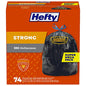 Hefty Strong 30 Gallon Trash Bags with Drawstrings, Black, Unscented, 74ct - size: 74 Count (Pack of 1)