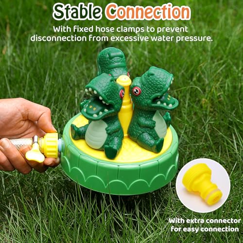 HeySplash Water Sprinkler Toy, Outdoor Yard Play Hose Fit Over 3 Years - color: B-dinosaur