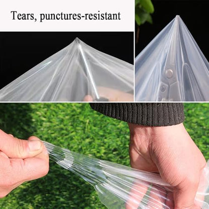 6.5 x 6.5 FT Lightweight Clear Plastic Sheeting, 2.4 Mil Poly Film - size: 6.5x6.5 FT