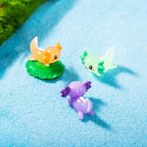 EMiEN 8 Pcs Miniature Hexagonal Salamander Tiny Animals Figurines - color: 8 Pcs Miniature Salamander