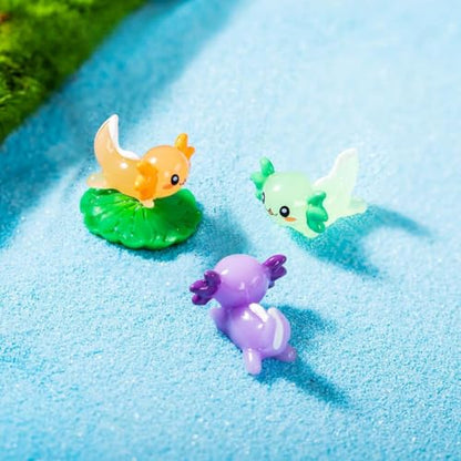 EMiEN 8 Pcs Miniature Hexagonal Salamander Tiny Animals Figurines - color: 8 Pcs Miniature Salamander