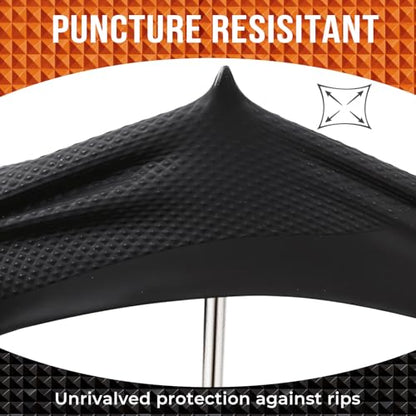 ANBOSON 10 Mil Heavy Duty Diamond Texture Nitrile Gloves, Medium, 100 Ct - color: Black of 100, size: Medium