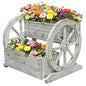 NestNature Wooden Wagon Planter Box|Raised Garden Bed W/Wheels for Plants - color: Antique White, size: Classic-2Tier