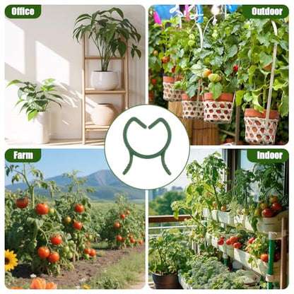 AUAUY 210 Pcs Plant Clips, Green Garden Clips Plastic Plant Rings, M - size: Small