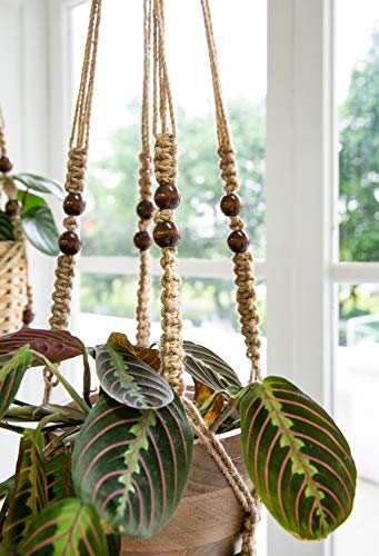 Mkono Macrame Plant Hanger Indoor 35 Inch Hanging Planter Basket Brown 1Pc - color: Brown