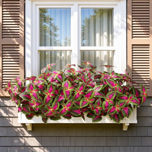 HyeFlora Artificial Coleus Plants Outdoor 5 Pcs (Red) - color: Red