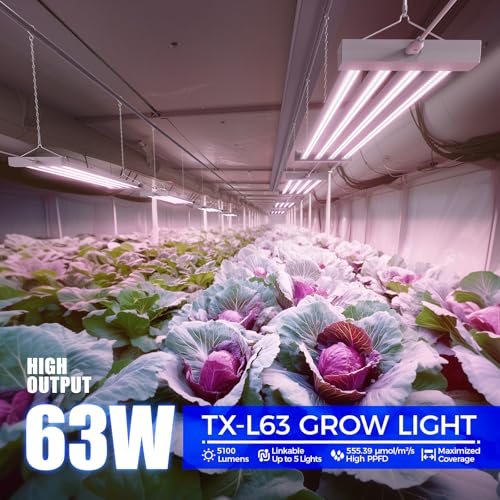 Barrina TX-L63 3FT LED Grow Light, 63W, 4 Panels Wider Coverage, High PPFD - color: Pinkish White, size: 3FT-1 Pack