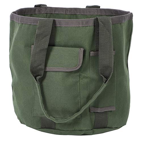 Garden Tool Bag, Portable Foldable Gardening Organizer with Ergonomic Handle and 2 Side Pockets, for Farm Work and Outdoor Storage