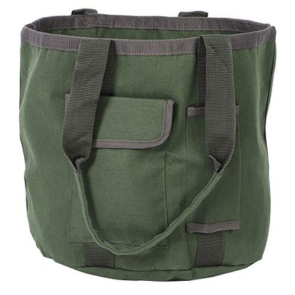Garden Tool Bag, Portable Foldable Gardening Organizer with Ergonomic Handle and 2 Side Pockets, for Farm Work and Outdoor Storage