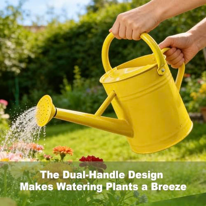 1 Gallon Watering Can for Outdoor&Indoor Plants，Yellow - color: Yellow