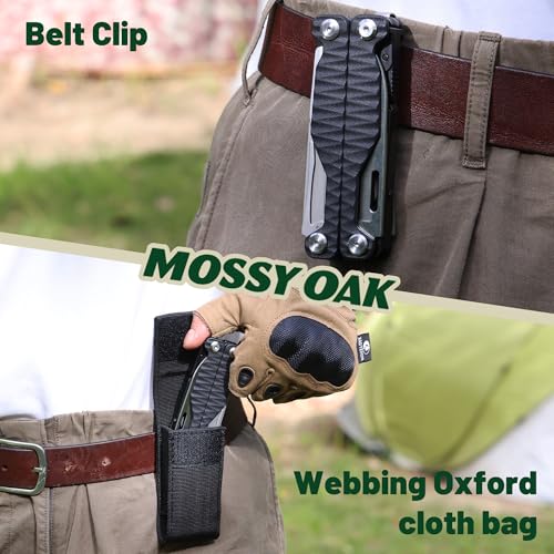 MOSSY OAK 17-in-1 Multitool Pliers, CNC-Machined Steel, G10 Handle - color: 17-in-1, Black