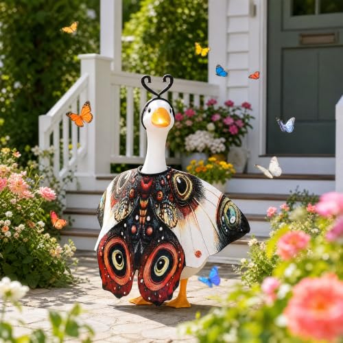 Butterfly Porch Goose Outfits Wing Cape Set for 23'' Goose - color: Red and White Moth