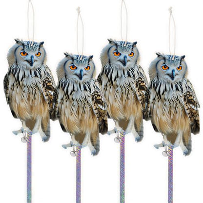 Fake Owl to Scare Pigeons Woodpecker, 4Pcs Flat Garden Owls - color: Grey 4pcs