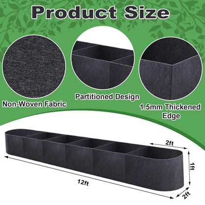 POILKMNI 12x2x1ft Oval Fabric Raised Garden Bed - size: 12x2x1ft Oval