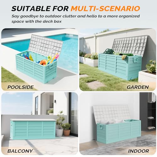 VINGLI 75 Gallon collapsible Outdoor Storage Box - color: Green
