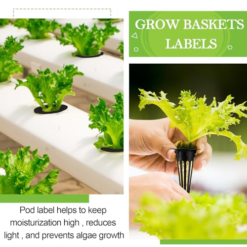 Cunhill 100 Pcs Hydroponic Grow Baskets and Seed Pod Label, 0.5 Inch, Black - color: Black
