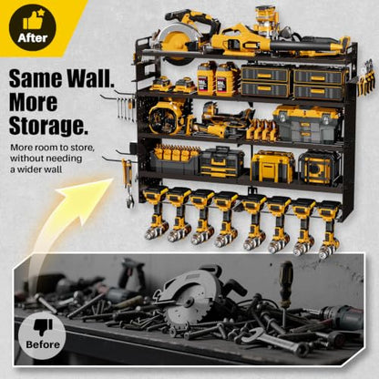Large 5-Tier Power Tool Organizer Wall Mount, Charging Station, 34'' Wide - size: 34''Width (POWER STATION)