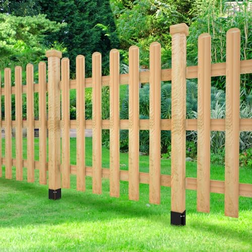 Fence Post Anchor 32 inch Ground Spike Heavy Duty Black Powder Coated Fence Stakes Post Base for Mailbox, 32 x 4 x 4 Inches Outer Diameter (Inner Diameter 3.6 x3.6 Inches), Pack of 4 - size: 32 inch