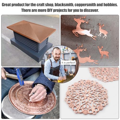 Copper Flashing 99.95% Pure - 24 Gauge 0.5mm Thick Copper Strip - Solid Copper Roll in Various Widths & Length – ASTM B152M Copper Sheet - Contractors & DIY Projects (24 Ga, 6" Width x 5 FT) - size: 24 Ga, 6" Width x 5 FT