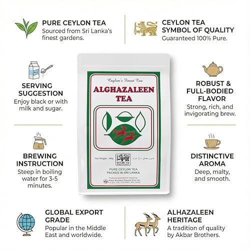 Alghazaleen Pure Ceylon Black Tea, Loose Leaf, 400 g Pouch