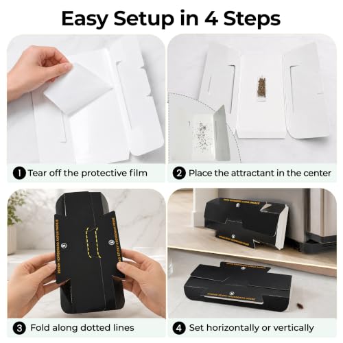 Cockroach Traps for Home – Non-Toxic Odorless Roach Glue Traps, Strong Sticky Multi-Entry Design for Kitchen, Cabinets & Bathroom, 10 Pack - size: 10 Pack