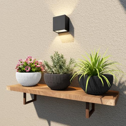 2 Pack 13.5" Self-Watering Hanging Baskets, Brown - color: Brown
