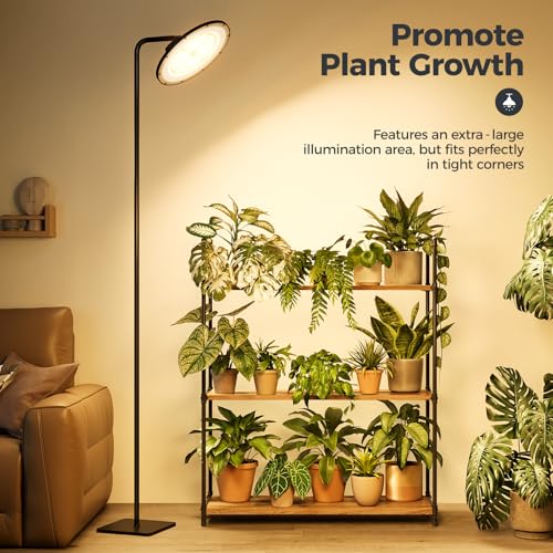 Bamworld Hanging Grow Light for Indoor Plants 12in Large Head Full Spectrum