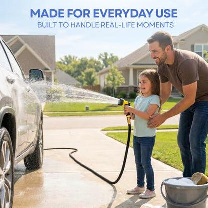 J&B XpandaHose 75ft Expandable Garden Hose, Lightweight, Brass Connectors - color: Black, size: 75ft