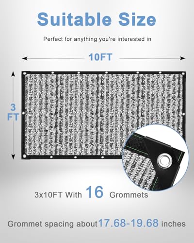 vensovo 70% Reflective Aluminet Shade Cloth with Grommets, 3 x 10 ft - color: 70%, size: 3x10FT