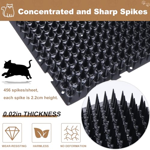 Black 10PCS Cat Scat Mat, Cat Deterrent Indoor Spikes to Keep Cats Off - color: Black