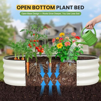 Galvanized Raised Garden Bed Outdoor, 4x2x1FT Planter Box, White - color: White, size: 4x2x1FT(2PCS)