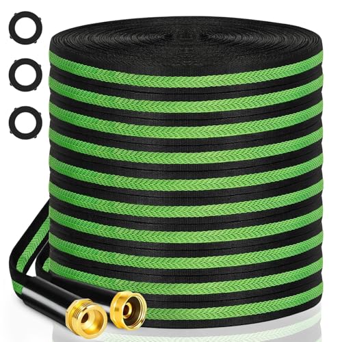Garden Hose 25 ft Flexible Non-Expandable Water Hose Kink-Free Lightweight Leak-Proof High Pressure Durable Outdoor Portable Fabric Hoses Pipe with 3/4” Sturdy Fittings for Yard Lawn Car Wash - size: 25FT