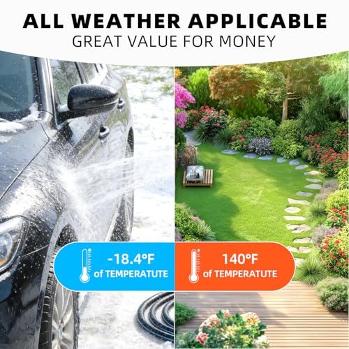 Heavy Duty Garden Hose 100FT, Flexible Water Hose With 10 Function Sprayer - color: Blue, size: 100FT