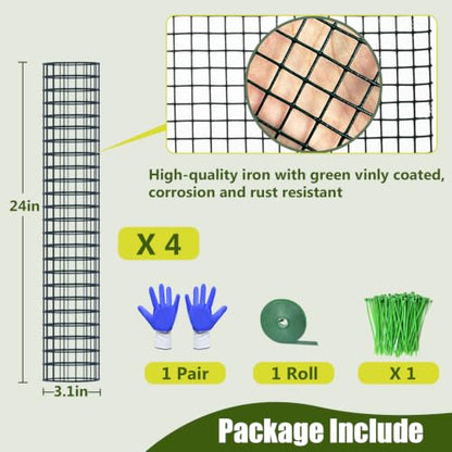 4 Pack Metal Moss Pole, 24" Moss Poles for Plants Monstera, Stackable Sphagnum Moss Pole for Plants Work with Sphagnum Moss(4 Pack 24") - color: 4 Pack 24"
