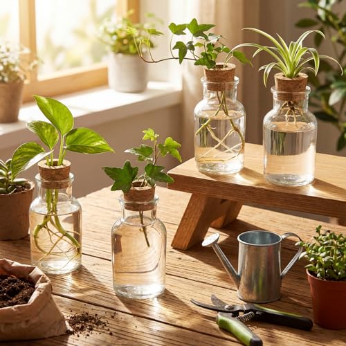 12 Pack Glass Plant Propagation Stations, Cylindrical - style: Cylindrical