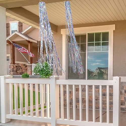 Qualirey 2 Pcs Bird Scarer Windsock Wind Socks Holographic Bird Wind