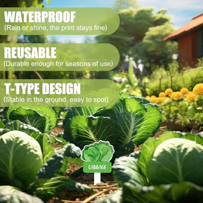 20 Pcs Acrylic Plant Labels Vegetables Design Waterproof Marker