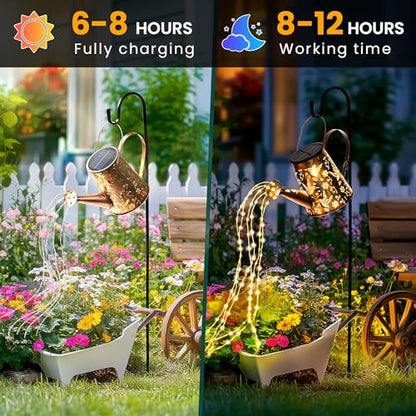 Solar Watering Can Hanging Lantern, Outdoor Decor Gift - size: Large - 1 Pack