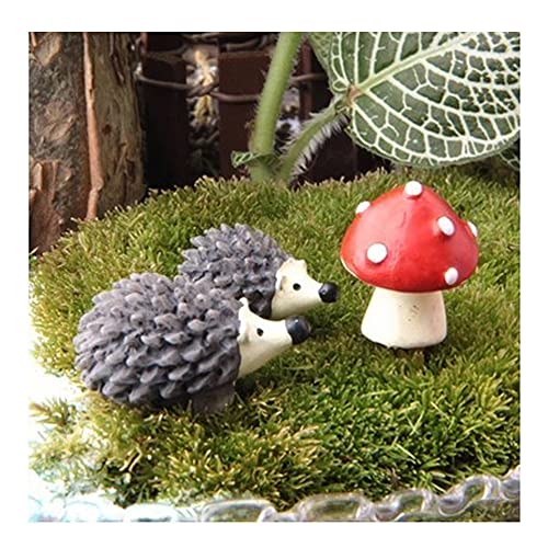 Hedgehogs Fairy Garden Suppliers, Miniature Fairy Garden Accessories Figurines, Micro Landscape, Bonsai Craft Decor 3PCS - color: Hedgehogs