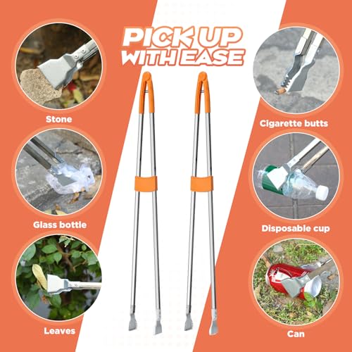 4 Pack 34" Reacher Grabber Tool, Lightweight Litter Pick up Sticks