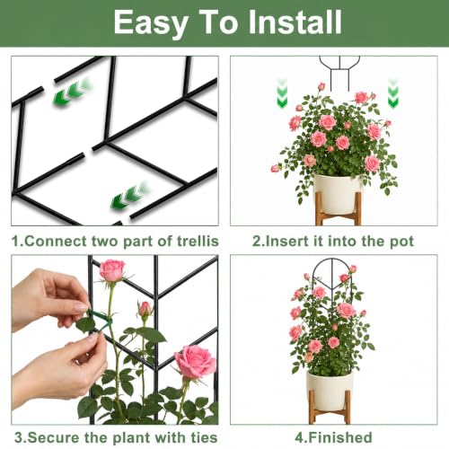 Plant Trellis for Potted Plants, Trellis for Climbing Plants - size: 32.6in/2P