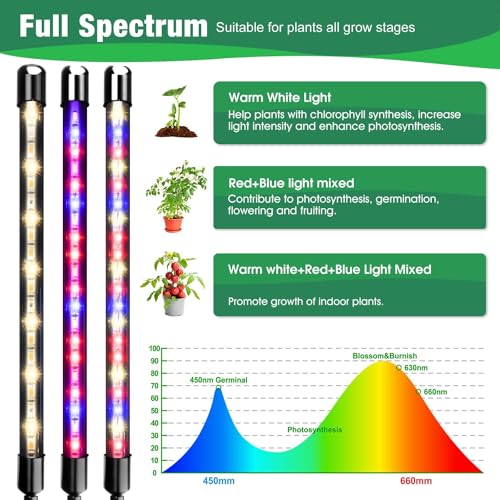 Garpsen Plant Light, 2 Heads Grow Lights for Seed Starting with Clip, 2Pack - size: (2 Pack)2 Arms