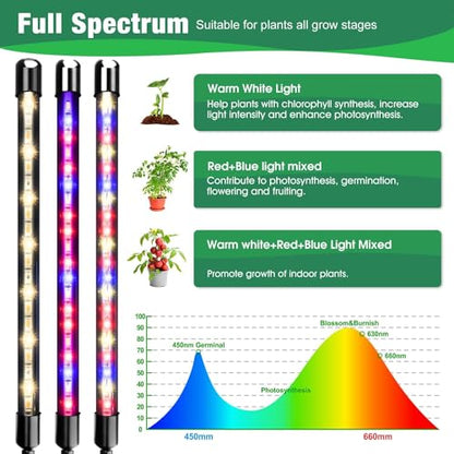 Garpsen Plant Light, 2 Heads Grow Lights for Seed Starting with Clip, 2Pack - size: (2 Pack)2 Arms