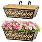 2 Pack 16 Inch Deck Railing Planter Box - Window Boxes Planters with Adjustable Brackets Coco Liners Balcony Planters Railing Hanging for Wind - size: 16 Inch