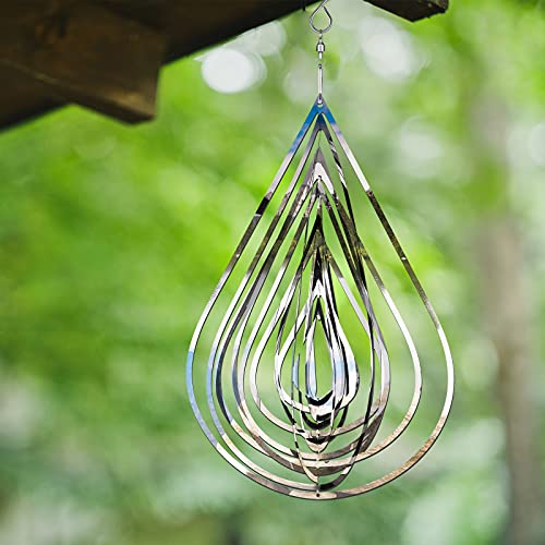 Jetec 2 Pcs Reflective Wind Spinners Outdoor Woodpecker Devices, Silver - color: Silver